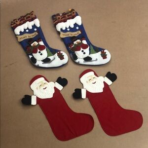 Festive Santa and Snowman Holiday Stockings Set
